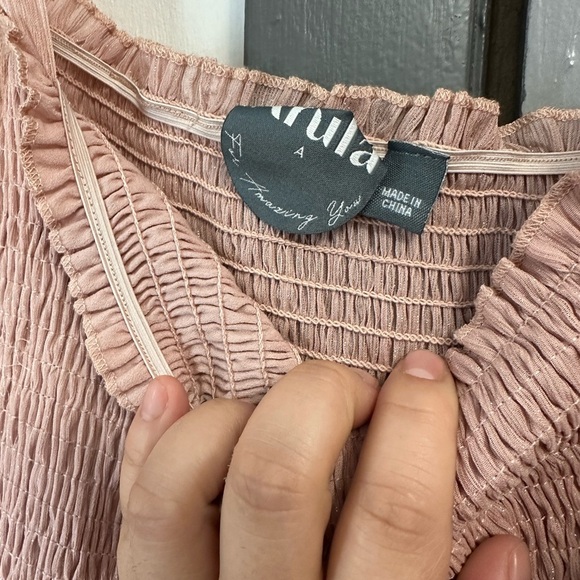 Arula Elegant Pink Sheer Sleeve Top - Picture 3 of 5